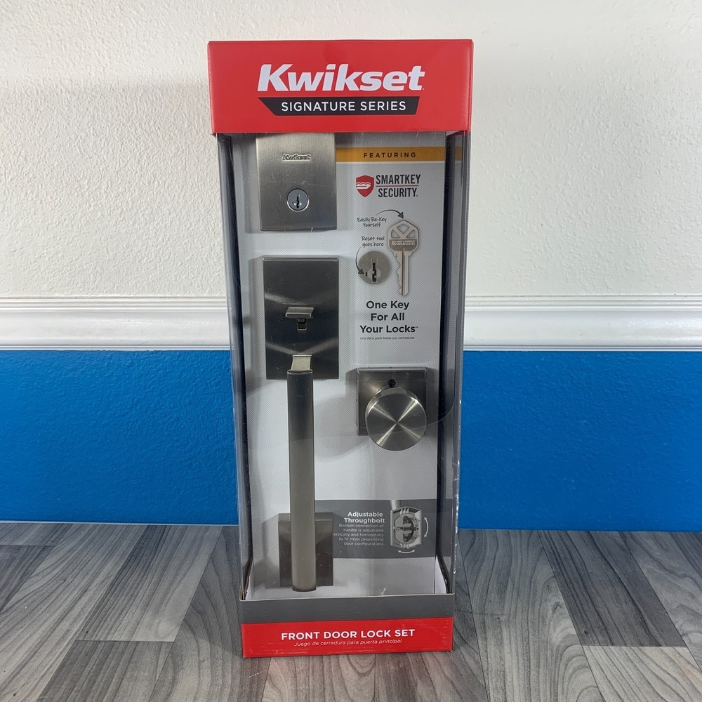Kwikset Signature Series Front Door Lock Set SmartKey Satin Chrome